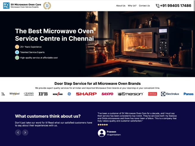 SV Microwave Oven Care: Business Site